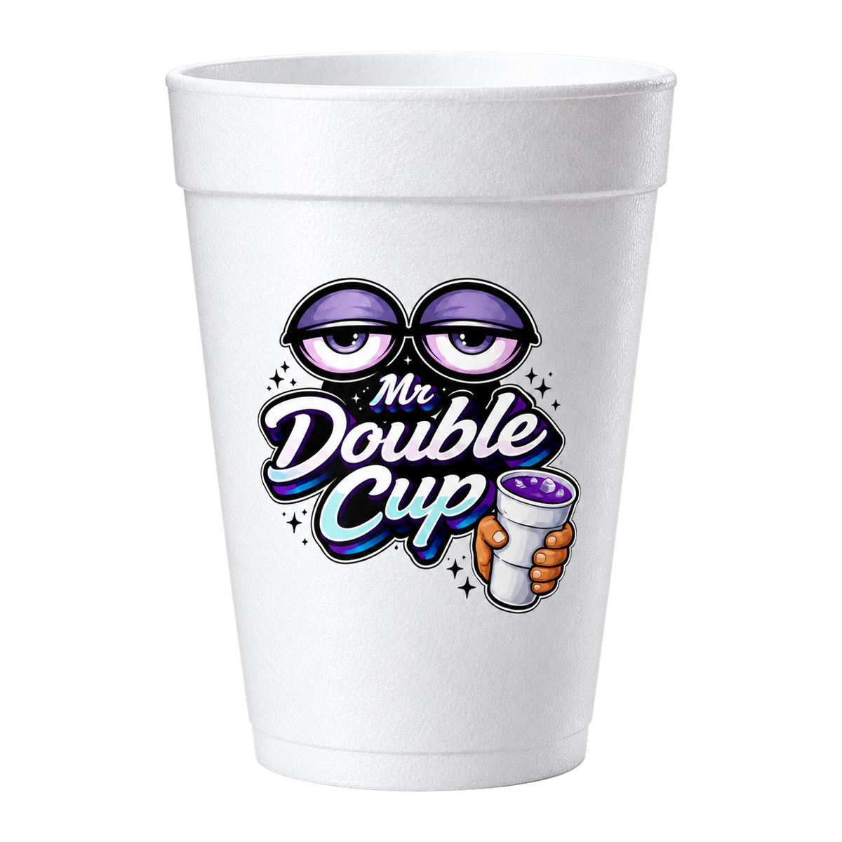 Purple Pour Styrofoam Cups